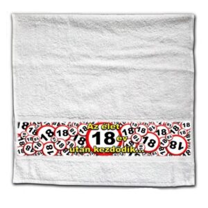 Törölköző 90 cm x 48 cm - Az élet 18 év után kezdődik