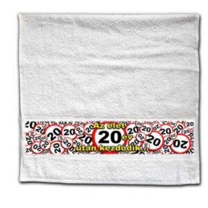 Törölköző 90 cm x 48 cm - Az élet 20 év után kezdődik