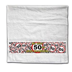 Törölköző 90 cm x 48 cm - Az élet 50 év után kezdődik