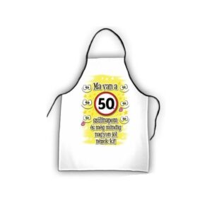 Kötény 50x70 cm Ma van az 50. szülinapom