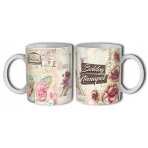 Bögre 3 dl - Boldog Névnapot virágos – Névnapi ajándék