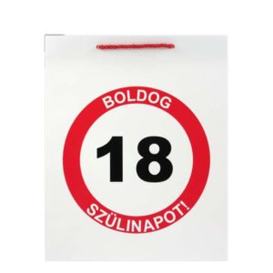 Ajándéktasak Boldog 18. Szülinapot nagy 26x12,5x32cm