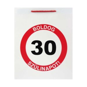 Ajándéktasak Boldog 30. Szülinapot nagy 26x12,5x32cm