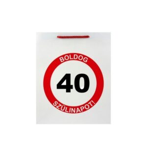 Ajándéktasak Boldog 40. Szülinapot nagy 26x12,5x32cm