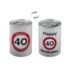 Persely konzerv Boldog 40. Születésnapot 7,5x11cm