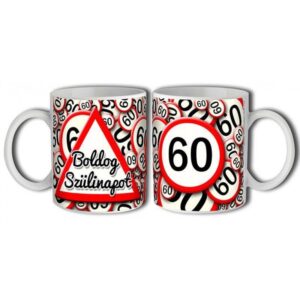 Bögre 3 dl - 60 Boldog szülinapot – Születésnapi ajándék