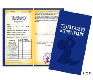 Bizonyítvány - Tejfakasztó bizonyítvány