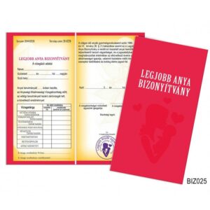 BIZ025-1632745911787.jpg Bizonyítvány - Legjobb anya bizonyítvány - Ajándék anyáknak
