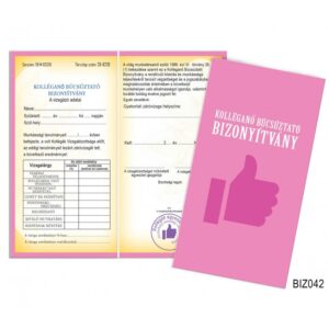 Bizonyítvány Kolléganő búcsúztató