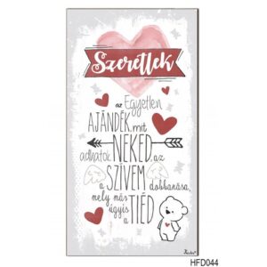 HFD044-1643383331222.jpg Szeretlek Fa Dekor Hűtőmágnes Tábla 7,5x14cm S
