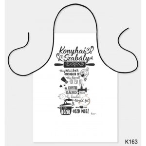 K163-1643383330720.jpg Kötény 50 x 70 cm - Konyhai szabályok - Ajándék Ötletek