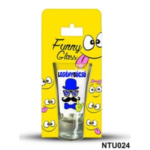 Neves pálinkás pohár 0,75 ml Legénybúcsú
