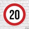 20-as sebességkorlátozó tábla 40 cm