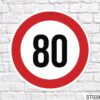 80-es sebességkorlátozó tábla 40 cm