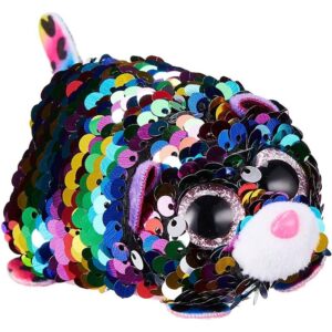 Plüss figura Dotty flitteres színes leopárd 10cm