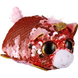 Plüss figura Sunset flitteres korallszínű unikornis 10 cm