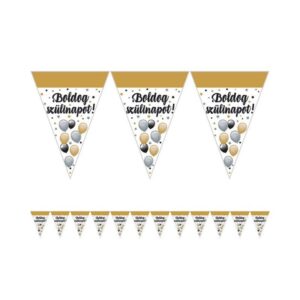 Boldog Szülinapot! Elegáns Léggömbös Parti Zászlófüzér - 5 m
