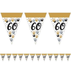 60-as Szülinapi Elegáns Léggömbös Parti Zászlófüzér 5 m