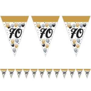 70-es Szülinapi Elegáns Léggömbös Parti Zászlófüzér 5 m