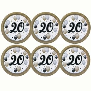 m23230-1619442578635.jpg Parti tányér 20-as Sebességkorlátozó Szülinapi 23 cm 8db