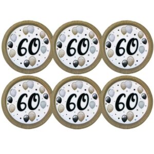 60-as Szülinapi Elegáns Léggömbös Papír Tányér 23cm/6db