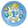 Boldog 1. Szülinapot Léggömbös Kék Parti Tányér, 23cm 6db