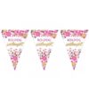 Boldog Szülinapot Rózsaszín Konfettis Zászlófüzér 5m