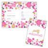Rózsaszín Pasztell Konfettis Parti Meghívó és Boríték 8db