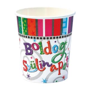 m33572-1632290657443.jpg Boldog Szülinapot Radiant Parti Pohár - 250 ml, 6 db-os