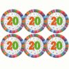20-as Szülinapi Radiant Parti Tányér, 23 cm-es, 6 db-os