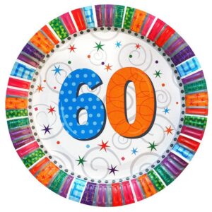 60-as Szülinapi Radiant Parti Tányér, 23 cm-es, 6 db-os