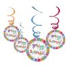 Boldog Szülinapot Radiant Parti Spirális Függő Dekoráció 6db