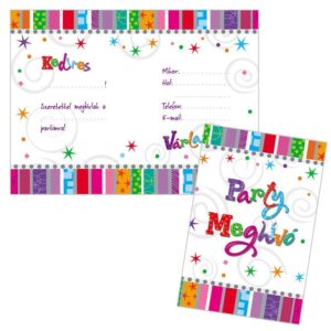 m39932-1619442579642.jpg Party meghívó - Radiant Parti Meghívó és Boríték - 8 db-os