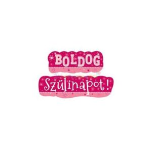 Boldog Szülinapot! Rózsaszín Lányos Banner - 148 cm x 27 cm