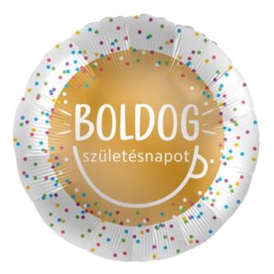 mpr-70253-1643274852323.jpg 17 inch-es Boldog Születésnapot Smile Mintás Fólia Lufi