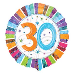 n1606901-1632290699410.jpg 18 inch-es Radiant Birthday 30-as Születésnapi Fólia Lufi
