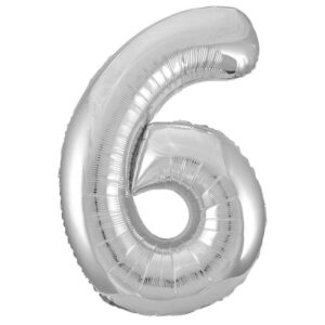 34 inch-es 6 Ezüst - Silver Számos Super Shape Fólia Lufi