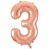 34 inch 3 Rózsaarany Rose Gold Számos Super Shape Fólia Lufi